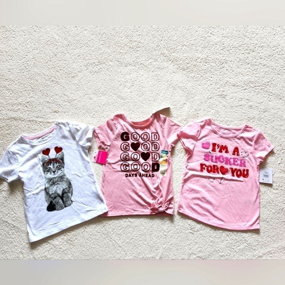 Girl's new with tag summer Valentine's Day tops bundle size xs 4/5